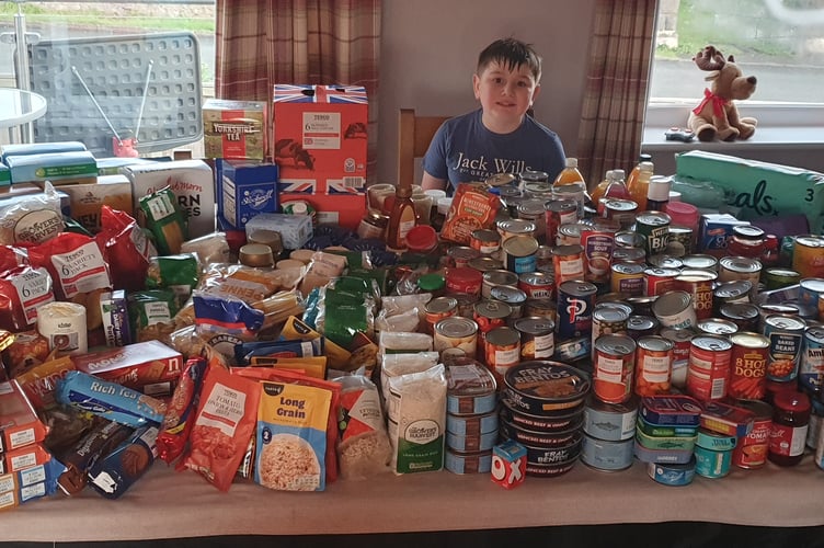 Harrison Hancock collected 25 huge bags of donations for the Teignmouth Mutual Aid Community Larder