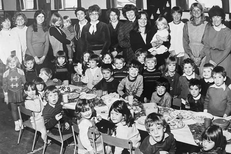 Newton Abbot's Avenue Methodist Church Playgroup party from December 1984