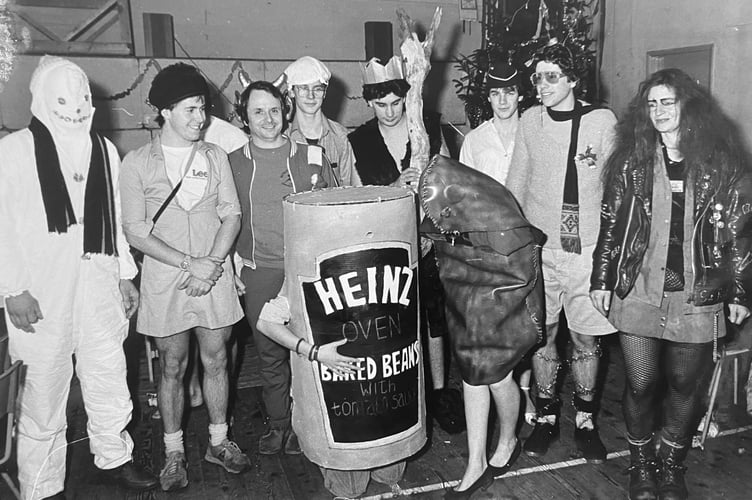 Bovey Tracey Queen's Scouts fancy dress competion from December 1984