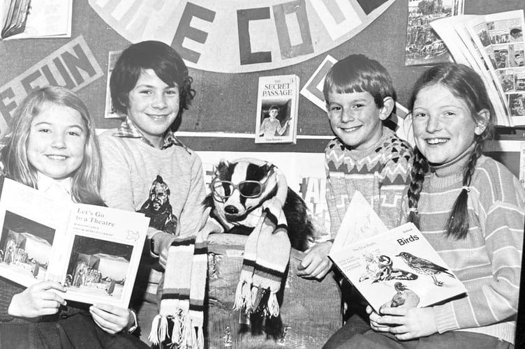 Enjoying a good read - Chudleigh Primary School's Book Badgers in January 1985