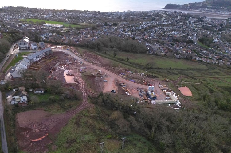 Aerial view of the Teignbrook development off Higher Exeter Road Teignmouth taken in early December 2025.