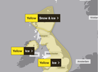 Met Office issues yellow ice warning