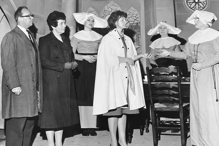 Rehearsal photo from Kingskerswell Amateur Dramatic Society's produvtion for February 1970