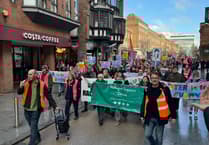 Anti-migrant protestors far outnumbered by Exeter is for Everyone counter protestors
