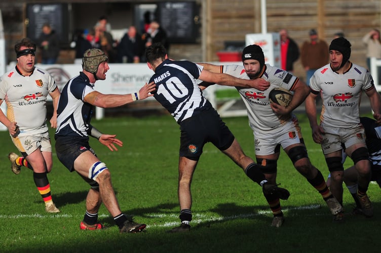Rugby. Counties 1 Tribute Ale Western West.  Newton Abbot  versus St Ives. A home win at Rackerhayes for the All Whites with a 38-36 final score agaist the Cornish side.
