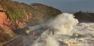 Watch: Waves crash onto railway line at Dawlish 