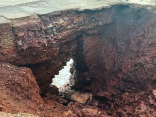 Sink hole forces overnight closure of rail line 