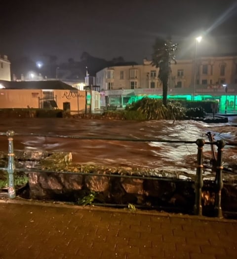 Dawlish hit by Storm Chandra flood