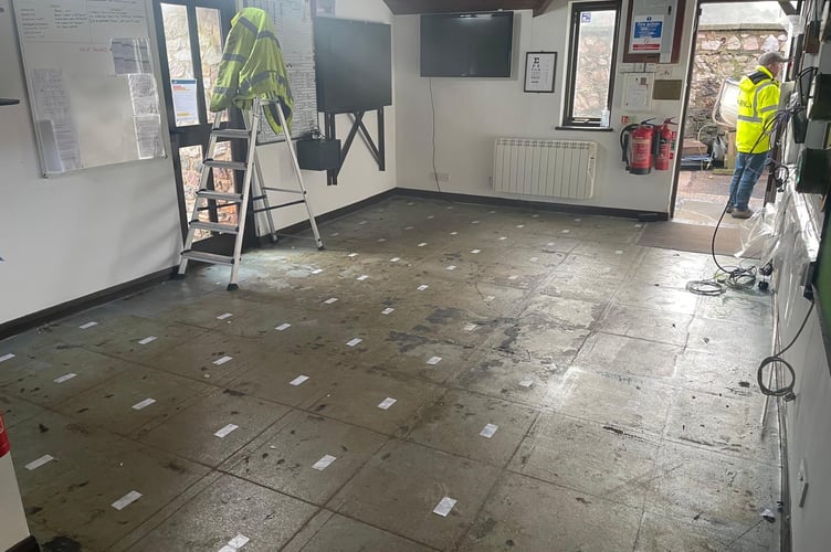 Teignmouth RNLI assesses the damage to its historic lifeboat house after Storm Ingrid.