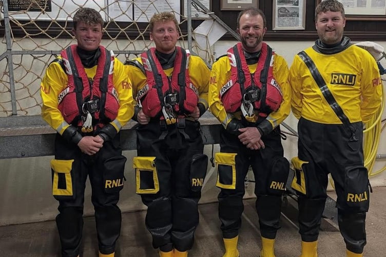Image from previous exercise, from left to right Will Burton Jnr, Charlie Maddocks, Will Burton, James Stoyle Teignmouth RNLI