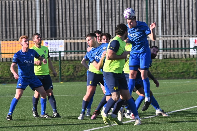 South Devon Football League Premier Division, Match action from Paignton Saints versus Lakeside Athletic in one of the handful of games that took place on Saturday. The Saints didn't go marching 'through and went down by three goals to two to their visitors from Plymouth