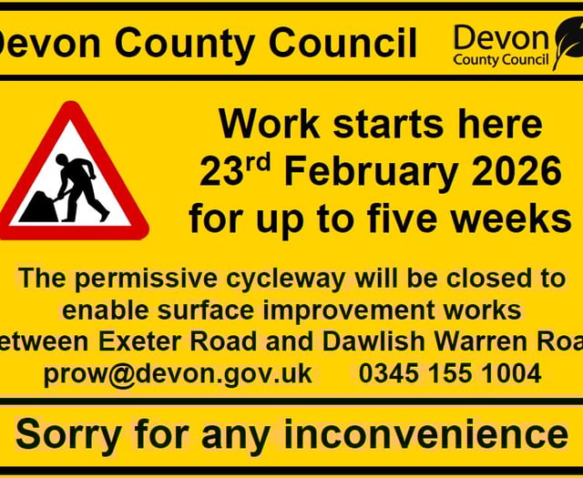 Dawlish cycleway closed for upgrade 