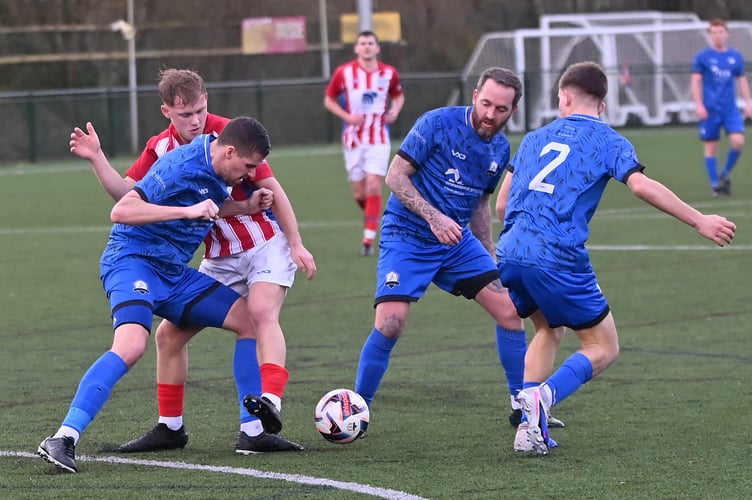 South Devon Football League. Herald Cup third round  match action from Paignton Saints 1st versus Newton Abbot Spurs 2nds. And the Saints went marching though to the quarter finals after winning 5-4 on penalties after a 1-1 full time score.