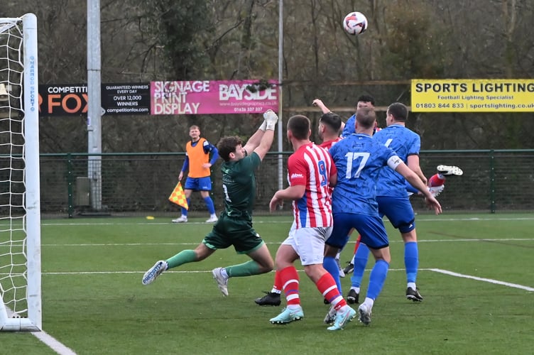 South Devon Football League. Herald Cup third round  match action from Paignton Saints 1st versus Newton Abbot Spurs 2nds. And the Saints went marching though to the quarter finals after winning 5-4 on penalties after a 1-1 full time score.