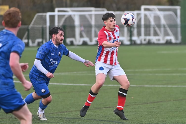 South Devon Football League. Herald Cup third round  match action from Paignton Saints 1st versus Newton Abbot Spurs 2nds. And the Saints went marching though to the quarter finals after winning 5-4 on penalties after a 1-1 full time score.