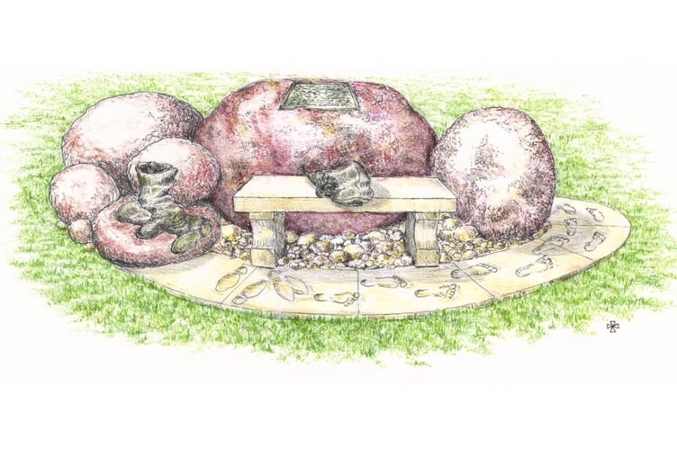 An illustration of Paul Ellis' public art installation for a junction on the Teignbrook estate just outside Teignmouth