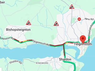 Wall repair brings Teignmouth to a standstill