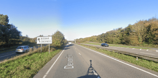 Traffic queuing on A38 after crash near Chudleigh Knighton 