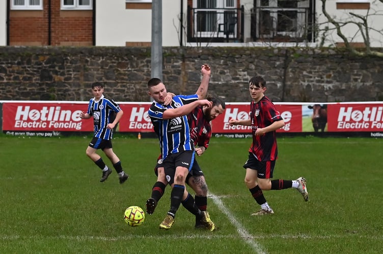 South Devon Football League Premier Division, Match action from Newton Abbot Spurs 2nds versus Totnes & Dartington SC, A 6-0 home win at the Rec for Spurs