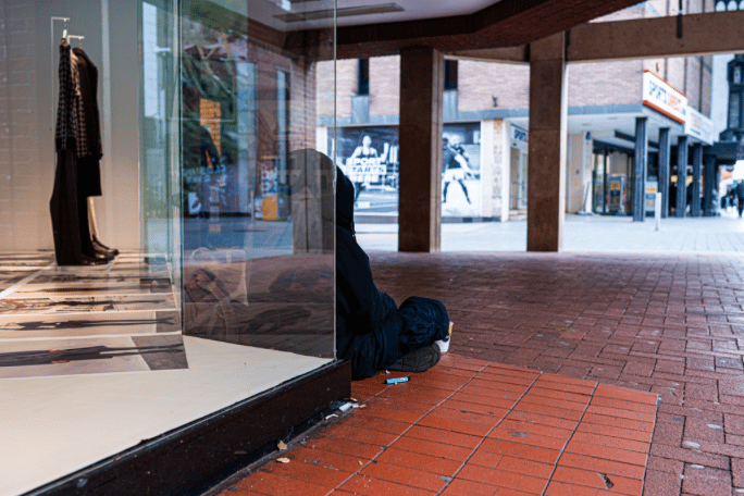 Rough sleeper stock image