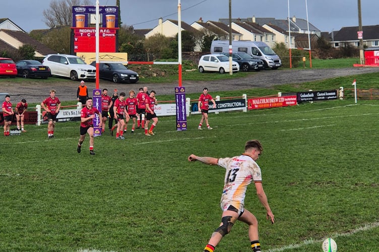 Jay Barnes conversion attempt for NARFC at Redruth IIs