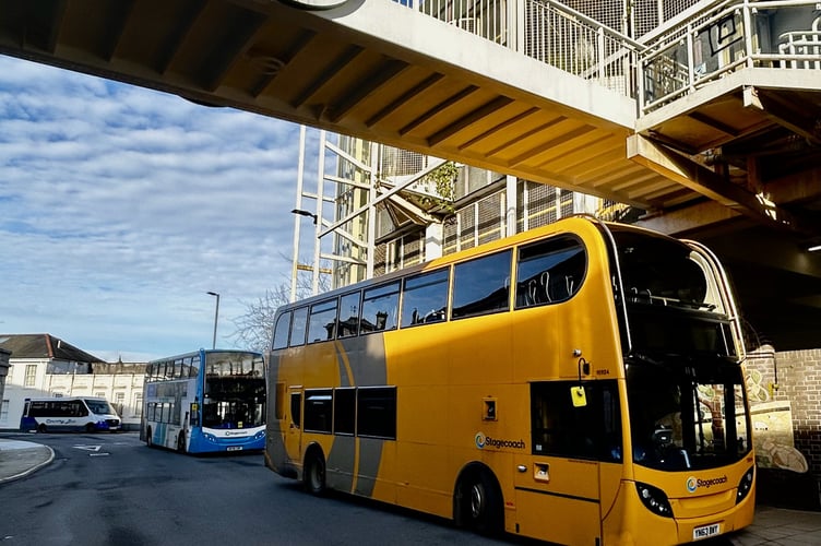 Stagecoach buses in Sherbourne Road, Newton Abbot. Photo supplied