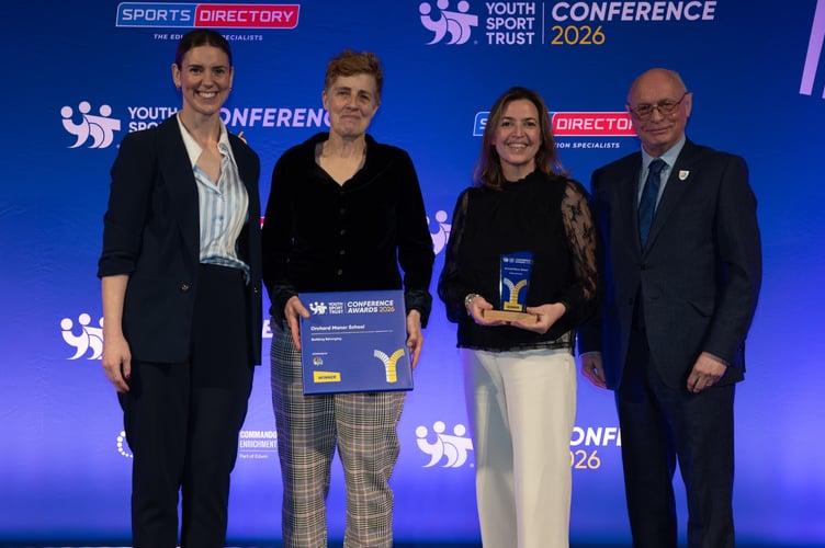 Orchard Manor School in Dawlish receives its award. Photo contributed 