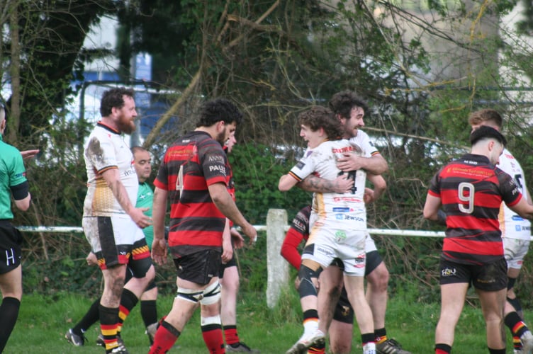 Jacob Forey celebrates his shield final try