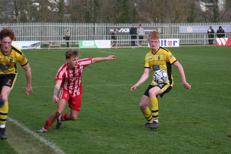 Coby White with eyes on the ball against Bridgwater