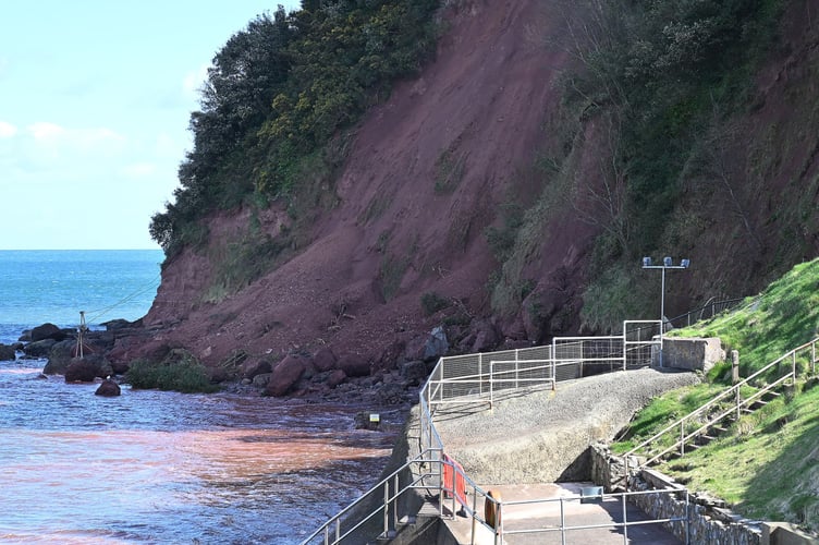 Landslip at Ness Beach, Shaldon