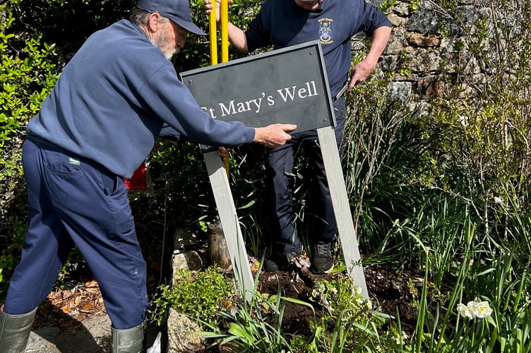 The new plaque at the historic site was a community collaboration with slate donated by a local supplier.