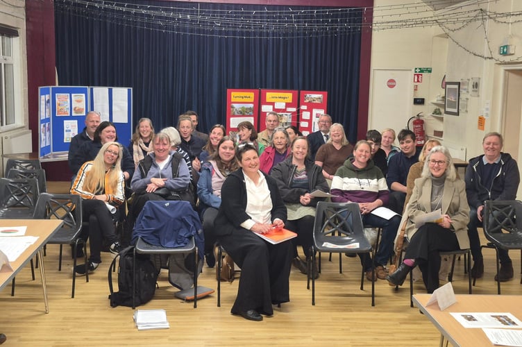 Supporters of Hennock School at Hennock Parish Council meeting. Photo contributed