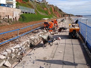 Dawlish sea wall repairs make good progress