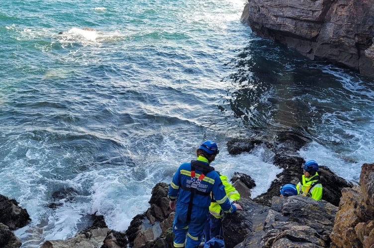 Dawlish coastguard team in action. Photo courtesy Dawlish Coastguard Rescue Team.