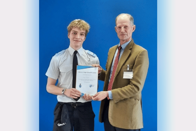 Police cadet Haydn has been chosen as the High Sheriff of Devon’s cadet