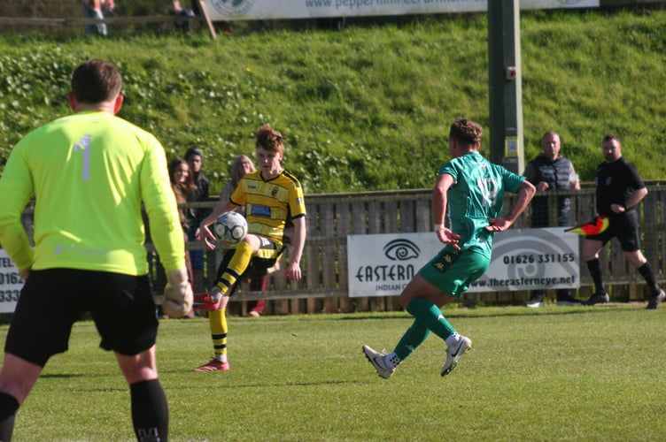 Isaac McCue brings the ball down for Buckland