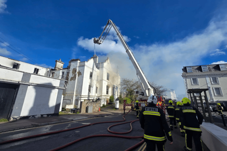 Fire at former Sherwood Hotel in Torquay