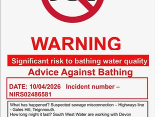 Sewage leak warning affecting Shaldon beach 