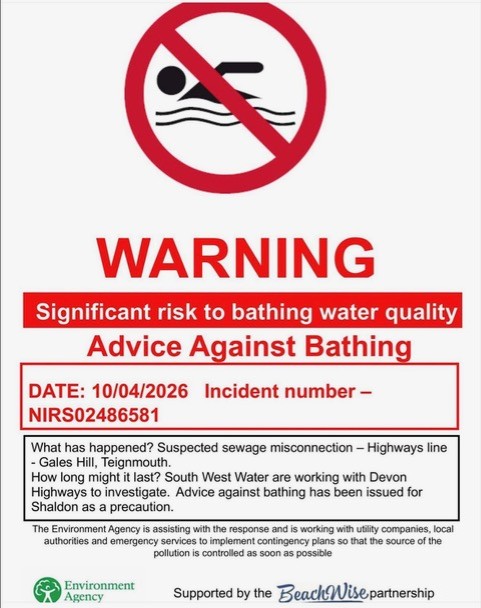 Sewage leak warning affecting Shaldon beach 