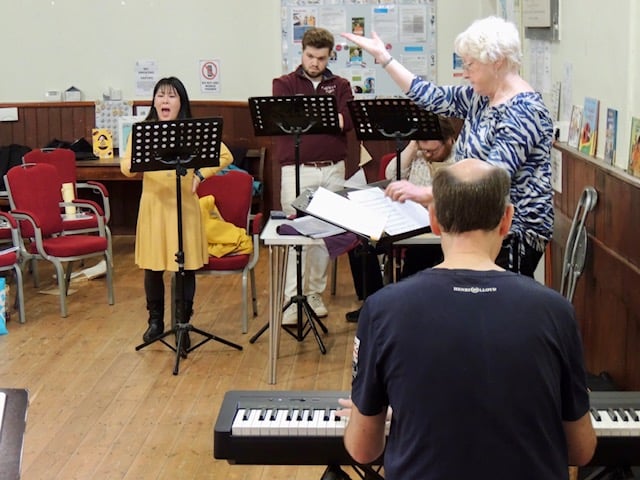 Cast in  rehearsals for Red Earth Opera's forthcoming production of LA Travita 