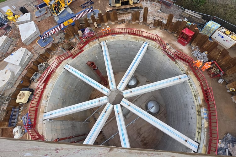 Sandy Lane storm tank during construction. P'hoto SWW