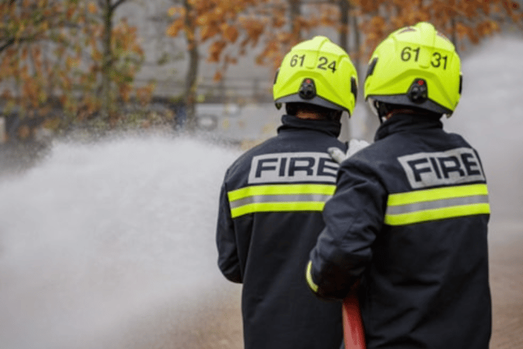 Firefighter stock image