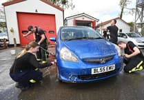 Watch: Bovey Tracey fire crew's charity car wash success