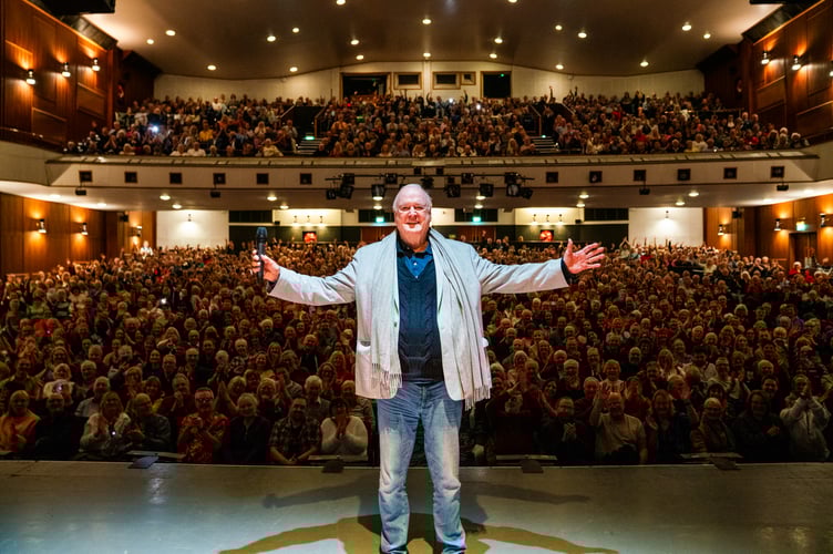 John Cleese speaks the the audience before the first show of  Fawlty Towers The Play in Torquay Princess Theatre. Photo Will Dax SWNS