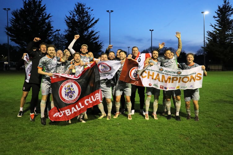 Bovey Tracey AFC title celebrations
