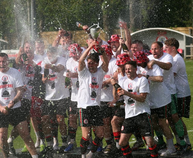 Bovey Tracey AFC hoist league title aloft