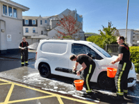 Fire crew's charity car wash success