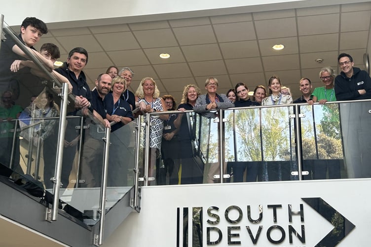 Staff and students at South Devon UTC celebrate OFSTED report. Photo contributed 