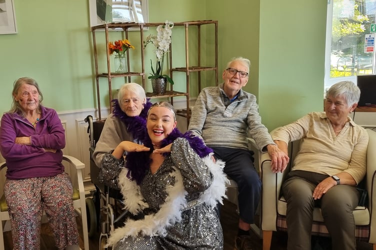 Croft Lodge care home residents with performer