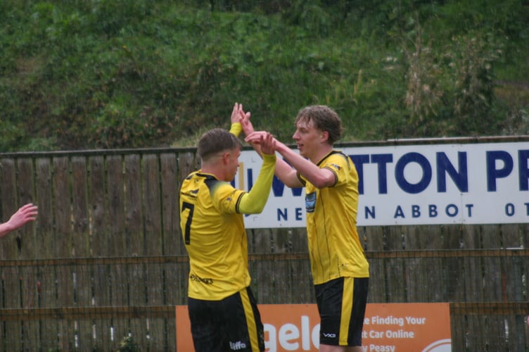 PJ Sharples celebrates giving Buckland an early lead 